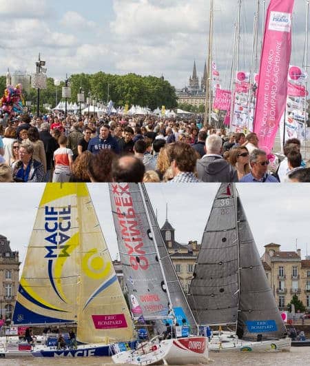 Afgelopen week vonden 'demonstratiewedstrijdjes' plaats op de snel stromende Garonne in Bordeaux (foto Solitaire du Figaro / Courcoux)