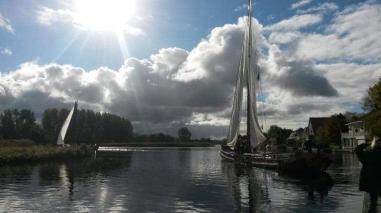 Het keerpunt in Warmond gisteren - foto Strontrace