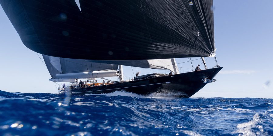Aquarius sailing at the St. Barth's Bucket.