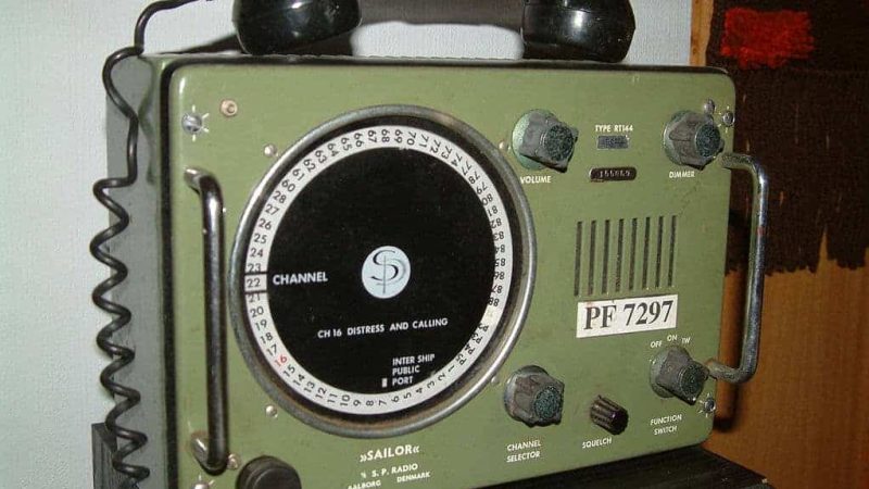 Deze zeer betrouwbare Sailor RT144 marifoon was geen onderdeel van het onderzoek