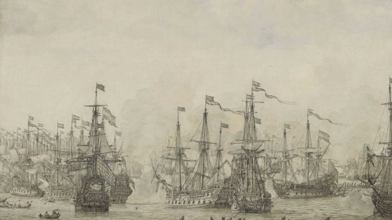 Gevecht Tussen De Retourvloot Van Pieter De Bitter En Een Engels Eskader In De Haven Van Bergen In Noorwegen, Willem Van De Velde De Oude, 1666 1668