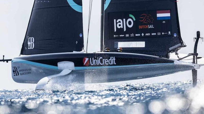 JAJO Team DutchSail, First practice day of the Unicredit Youth America’s Cup, Barcelona, Spain, Tuesday, 10 September 2024.