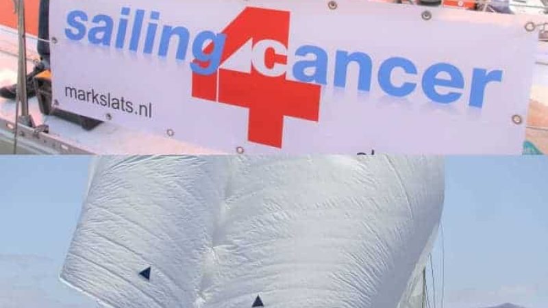 Mark Slats eerder dit jaar bij vertrek uit Scheveningen en zeilend bij de Canarische Eilanden (Foto: GGR / Christophe Fraveau e.a.)
